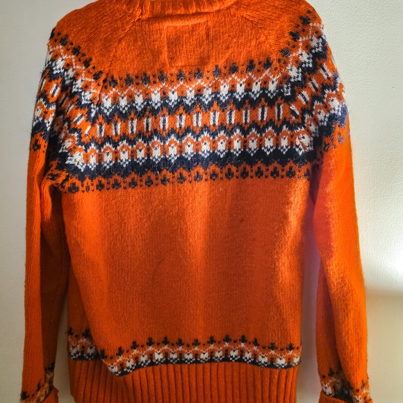 H&M Orange and Blue Fair ISLE  Women's Sweater - Picture 3 of 3